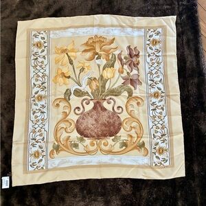 NWT RARE LOEWE SILK SCARF WITH FLORAL MOTIF